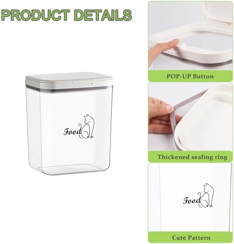 Airtight Cat Food Storage Container | 6.0 Qt/5.5 L Dry Cat Food Bin With Food Scoop |Hold up to 4~5lbs of Pet Food or Kibble|Clear BPA Free