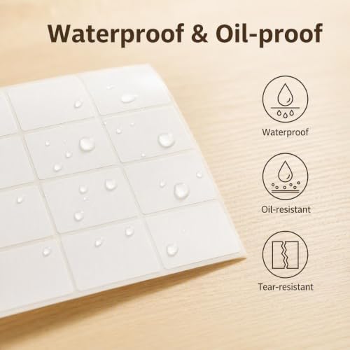 Waterproof Removable White Labels 1×2" & 1×3" for Freezer Organization | 400PCS set with Marker, Write-On Blank Home Organizing Labels for Food Containers Jars Bottles. Water/Oil/Tear Resistant