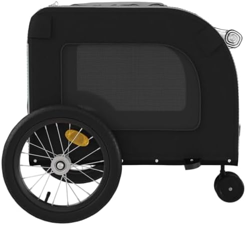 Pet Bike Trailer for Small Dogs, Foldable Bicycle Cargo Trailer with Suspension, Weather-Resistant Oxford Fabric and Iron Frame, Orange and Gray
