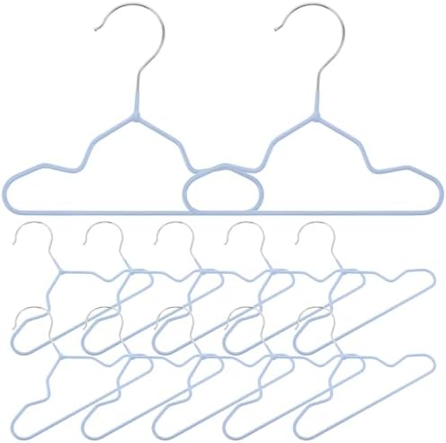 ULTECHNOVO 20pcs Anti-Slip Pet Clothes Rack Hanger for Small Puppy and Kitten, Metal and Plastic-Dipped Space-Saving Dog and Cat Apparel Organizer, Elegant Clothing Holder