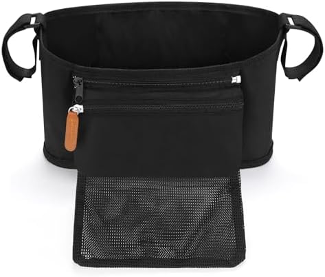 Accmor Universal Stroller Organizer with Detachable Phone Bag and Diaper Pocket, Stroller Bag Caddy Organizer Stroller Accessories for Uppababy, Baby Jogger, Nuna, Doona, Britax Strollers