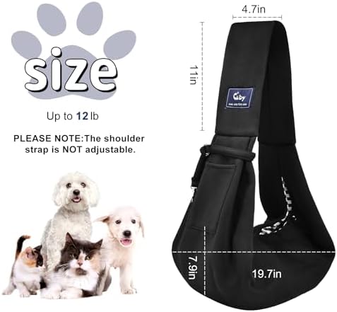CUBY Dog and Cat Sling Carrier - Hands Free Reversible Pet Papoose Bag - Soft Pouch and Tote Design - Suitable for Puppy, Small Dogs Cats Outdoor
