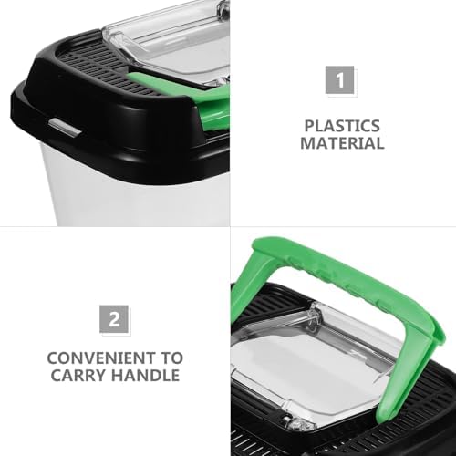 Plastic Reptile Terrarium Container with Cover, Handheld Habitat Box | Breeding Storage Bin, Hatching and Feeding Use, for Spider and Small Pet Keeping at Home