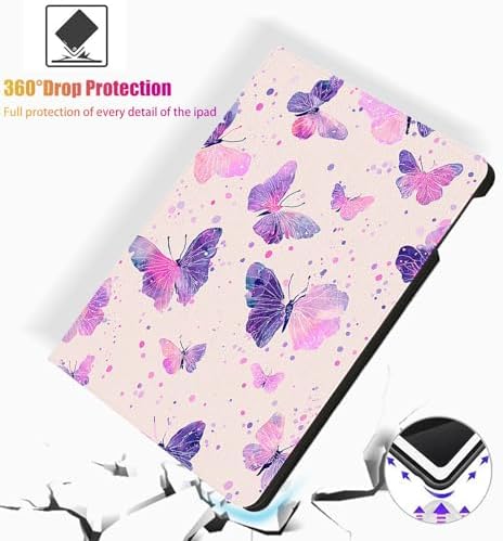 for Microsoft Surface Go 4/3/2/1-10.5" 2021 Tablet Case,Auto Wake/Sleep,Adjustable Stand Protective Cover - Watercolor Butterfly