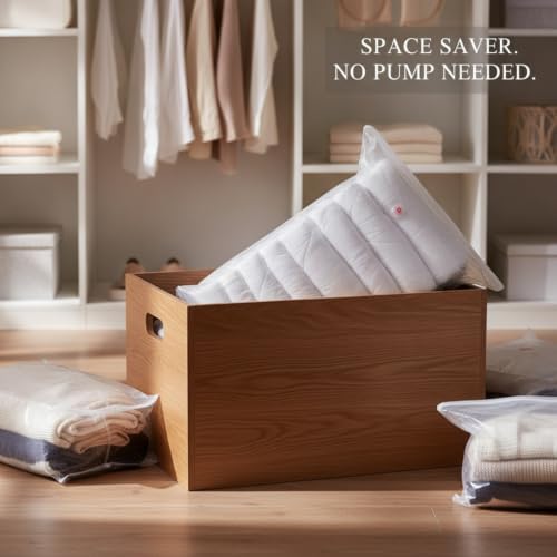 3D Cubic Profile Space Saver Bags, Manual Compression Storage for Travel and Closet Organization, Durable PET PE Material (1 PC)
