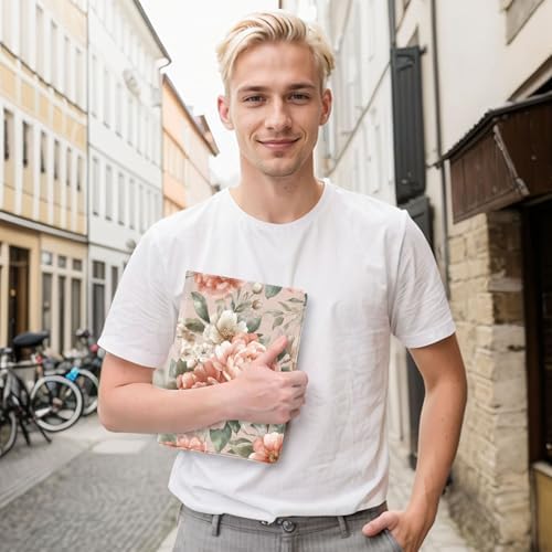 for Samsung Galaxy Tab A9 8.7 Inch 2023 (SM-X110/X115/X117) Tablet Protective Cover with Adjustable Stand and Magnetic Auto Wake/Sleep,Peony Floral