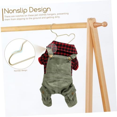 MERRYHAPY 10 Pcs Pet Apparel Hangers Mini Metal Hangers Dog and Cat Clothing Nonslip Design Small Drying Rack