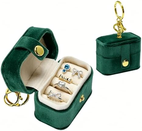 Velvet Dog Collar Ring Bearer Box with Clip-Peacock Green
