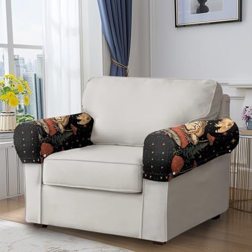 Goth Mushroom Frog Arm Covers for Couch Arm Chair Covers Set of 2 Scratch-Resistant Sofa Arm Covers Furniture Protector for Chairs and Sofas Home Decoration