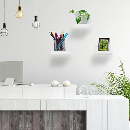 Pack of 3 Wall Mount Shelves for Security Cameras Remote Controls Modern Organization Living Room Bathroom Storage Solut