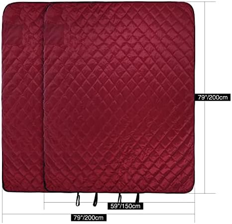 REDCAMP Large Warm Blanket with Sherpa Lining, Cold Weather Outdoor Blanket Windproof for Camping Stadium, Machine Washable 79"x 79" Red | Cold Weather Warm Thick Outdoor Blanket Comfy Foldable & Windproof for Camping Stadium,Car,Picnics,Pet,Trip,Machi...