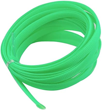Bettomshin 1Pc 16.4Ft(5m) Cable Management Sleeve, 1/2"(12mm) Width PET Fluorescent Green Cord Protector, Wire Loom Tube Insulated Split Sleeving for USB Cable Power Cord Organizer Video Cable Hider