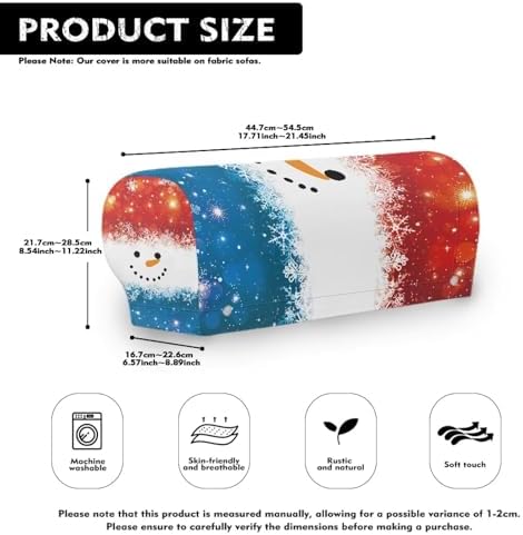 Couch Arm Covers Christmas Snowman Chair Covers Armchair Soft Furniture Protector Scratch-Resistant Sofa Arm Covers Christmas Decoration