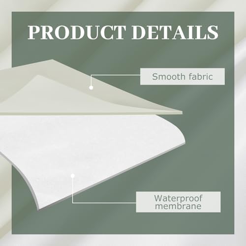 Tisancy Waterproof Bed Blanket Queen Size 78'' x 82'' White Polyester, TPU Waterproof Film Mattress Protector Mat with Storage Bag for Bed Cover