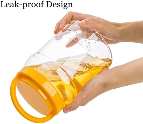 Lyellfe 4 Pack Clear Plastic Jars, Half Gallon Wide Mouth Storage Container | Leak-proof Empty Plastic Jar for Flour, Dry Goods, Cookies, Candy, Airtight Food Storage, BPA Free