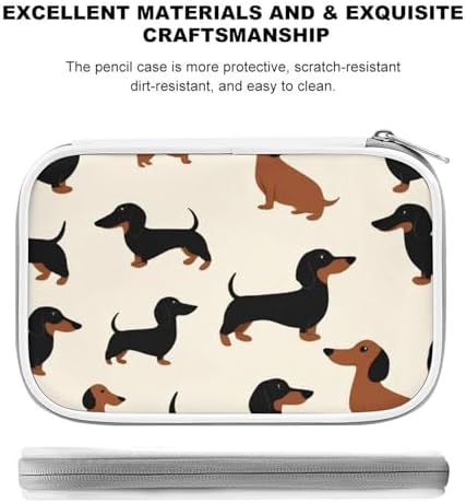 Simple Thin Pencil Case Waterproof And Portable Unisex Perfect Organizer Box Cartoon Dachshund Weiner Dog Pet Dogs