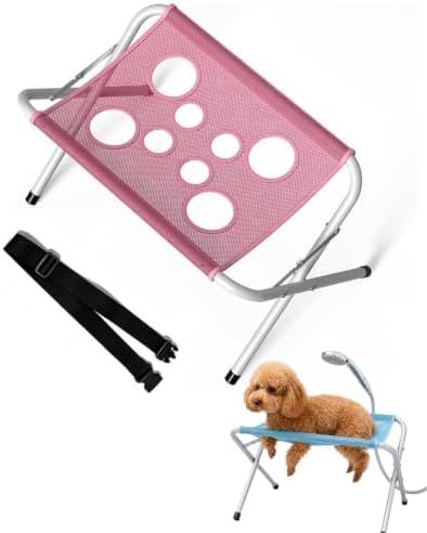 Foldable Pet Bathing Stand Portable Dog Shower Grooming Rack | With 8 Leg Openings 44 LBS Capacity Pet Grooming Hammock and Stand for Small Dogs and Cats, Bathing, Nail Trimming and Daily