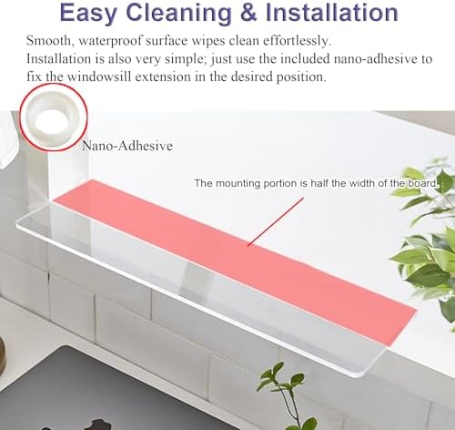 Window Sill Extender for Plants, Minimalist Plastic Medicine Cabinet Shelf, Waterproof Windowsill Organizer/Window Plant Shelf, Home Decor(50x15cm(19 3/4x5 7/8"))