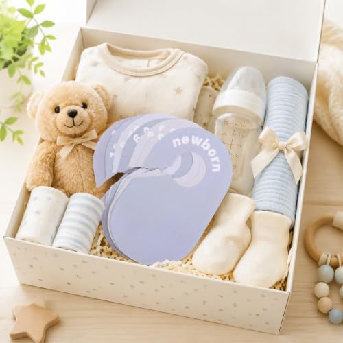 8pcs Baby Closet Dividers Nursery Organizer for Baby Clothes | Baby Size Clothes Dividers for Closet 0-24 Months Closet Size Markers Baby Clothing Organizer for Nursery Blue Grey
