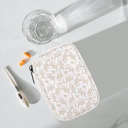 Pill Organizer Box Autumn Fruit Plants 7-Day Weekly Medicine Pill Case Travel Pill Container Portable Pill Holder Storage Purse Bag Small Compact Size for Vitamin Supplement Birth Control