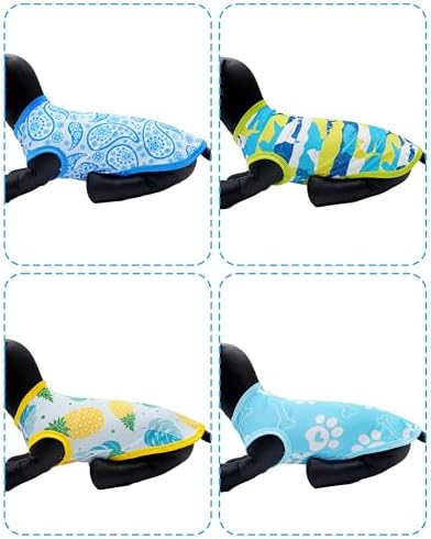 PET SHOW 4 Pack Summer Dog Shirts for Large Dogs Boy UPF 50+ UV Sun Protection Cooling Clothes Tank Top Shark Dog T-Shirts Pet Holiday Party Sleeveless Vest Blue(XXX-Large)