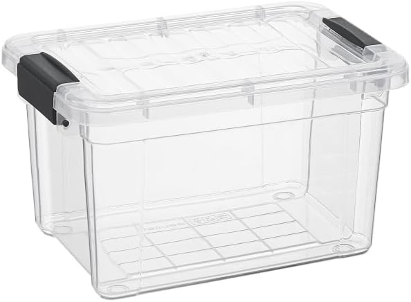 Superio 1.4 Quart Mini Clear Plastic Storage Container with Lid, Stackable Small Organizer Box for Crayons, Art Supplies, Beads, Sewing, Stationery & Food Storage, 1 Pack