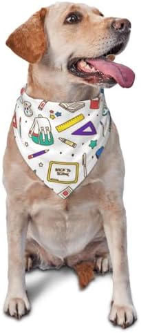 Teacher's Pet Dog Bandana,Funny Bandana Gift,Photo Prop Accessories for Dog Lovers Owner Gift,Triangle Reversible Fall Scarf, Adjustable (Back to School Season-Back to School Season-Color)