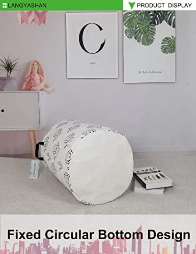 Round Laundry Basket Collapsible Storage Hamper Organizer Lion | Waterproof Canvas Foldable Baskets with sturdy Handles Multi-scene Organizer for Home Play Bedroom Gift Bin