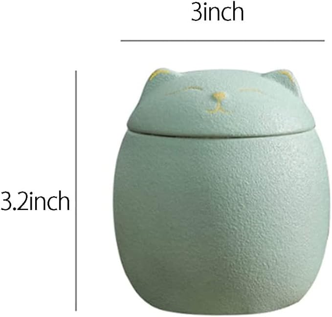 Ceramic Jar Cat Candy Dish Sugar Bowl Storage Jar Canister with Seal Lid