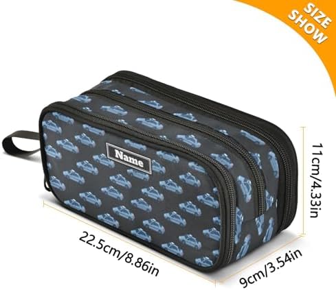 KLL Custom Large Capacity Pencil Cases Teen Girls Zipper Pencil Case College Portable Police Car Herd Black