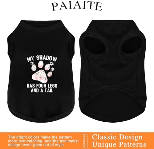 Discover Cozy Cotton Canine Wear: Soft, Lightweight, and Breathable Dog Shirt Vest with Eye-Catching Graphics (My Shadow HAS Four LESGS and A Tail), Keeping Your Furry Friend Warm! Rose Pink M