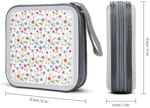 40-Disc Capacity CD/DVD Case Colorful Pineapple, Hard Plastic Protective Storage Binder with Zipper, Portable Organizer for Car Home Office