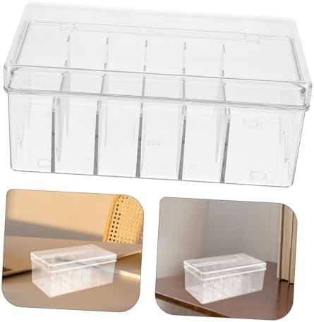 POPETPOP Multi-grid Cord Organizer Box for Cellphone Chargers and Cables Pet Material Capacity for Office and Desk Storage