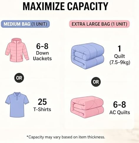 No-Pump Vacuum Storage Bags, 2026 New Cube Compression Space Saver Bags, Upgrade Large Storage Compression Bags No-Pump 3D Vacuum Storage Bags for Clothes, Comforters, Blankets (MIX-2PCS)