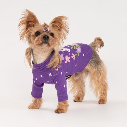 Fitwarm Adorable Unicorn Dog Sweater, Thermal Dog Winter Clothes for Small Dogs Girl, Pet Outfit, Purple, Pink, White, XXL