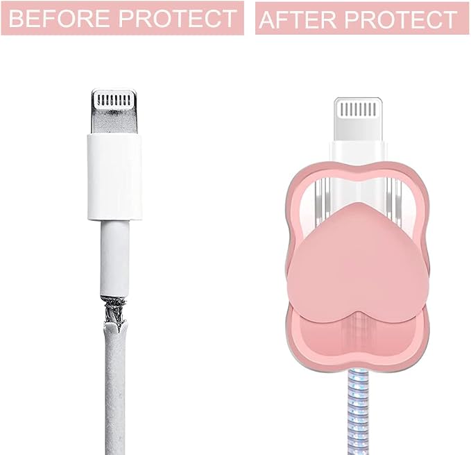 ZOSTLAND 5 in 1 DIY 18W 20W Heart Shape Protector Data Cable USB Charger Line Earphone Wire Saver Organizer Compatible with iPhone 11 12 13 14 15 Pro Max