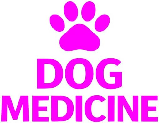 Dog Medicine Vinyl Decal – Waterproof Storage Label Sticker for Pet Supply Bin Organizer (Pink)