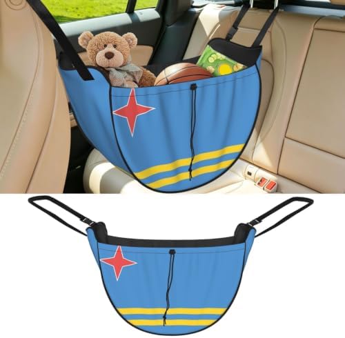 Flag of Aruba Car Seat Organizer-Backseat Storage Bag for Travel | Waterproof Durable. Holds Snacks Gear Essentials. Fits Most Cars.