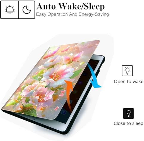 for Microsoft Surface Pro 11/10/9-13" 2024/2022 Tablet Case,Auto Wake/Sleep,Adjustable Stand Protective Cover - Pink Flower Butterfly