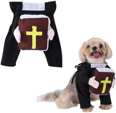 Halloween Pet Costume Outfit for Dog Cats Stand Bible Cosplay Photo Ready Apparel