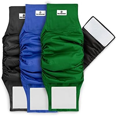Pet Parents® Washable Belly Bands for Male Dogs (3pack) + Extendrs® of Durable Dog Diapers Male, Premium Male Dog Diapers & Dog Wraps (Small, Gentlemen)
