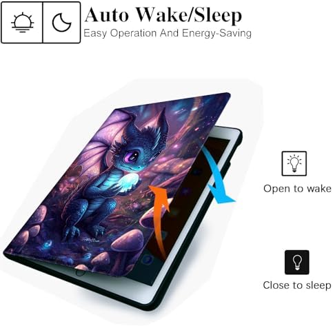 for Microsoft Surface Pro 7 Plus,Surface Pro 7/6/5/4 12.3" Tablet Case,Auto Wake/Sleep,Adjustable Stand Protective Cover - Cute Dragon