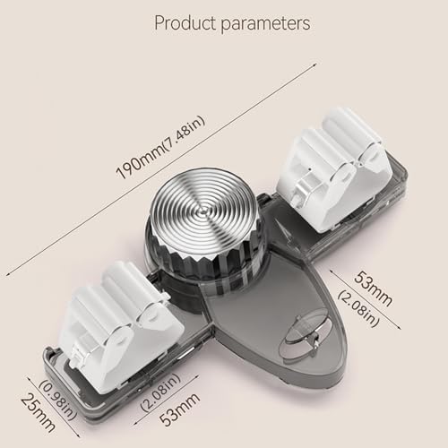 2 Pcs Adjustable Suction Cup Broom Holder & Mop Hanger No Drill Wall Mount Rack Garage Storage Space-saving Removable Organizer for Bathroom, Laundry Room, Kitchen, Home Garden, Garage Storage