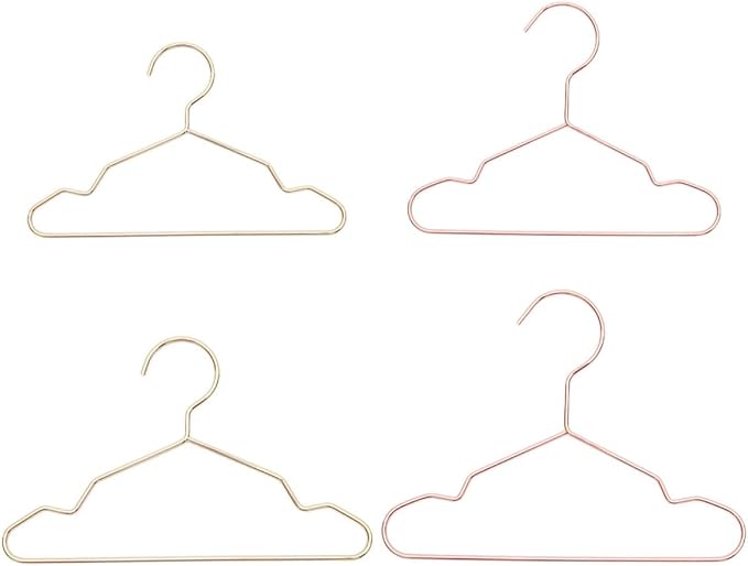 4pcs Dog Clothing Hangers Iron Pet Clothes Hangers Lightweight and Sturdy Dog Clothing Rack for Pet Owners Suitable for Hanging Small and Medium Sizes Random Color