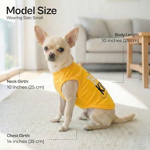 Parisian Pet Dog Shirt – 100% Cotton Shirts for Small Dogs – Sleeveless Puppy Vest – Lightweight and Breathable Pet Apparel – Soft Pullover Summer Dog Clothes - Stretchy T Shirts for Dogs