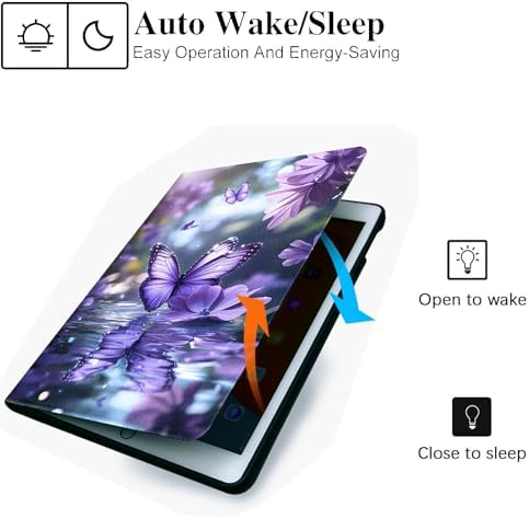 for Microsoft Surface Pro 11/10/9-13" 2024/2022 Tablet Case,Auto Wake/Sleep,Adjustable Stand Protective Cover - Purple Butterfly Flower