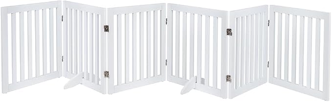 unipaws 120" Extra Wide Pet Gate and Pet Playpen Combination for Dog Cat | 24” Height Free Standing Dog Gate for Doorways, Stairs, Foldable Puppy & Room Divider, Indoor Use