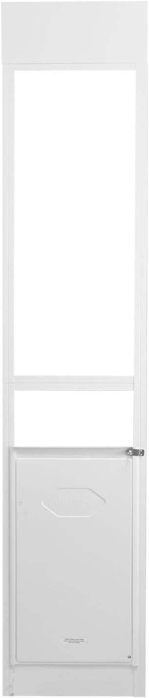 VEVOR Dog Door for Sliding Glass Door X-Large Doggy Door for Sliding Doors | For Dogs, 75 7/8"-80 11/16" Adjustable Height, Aluminum Frame, Tempered Glass, Pet Doors with Hinge Structure, Flap and Lock