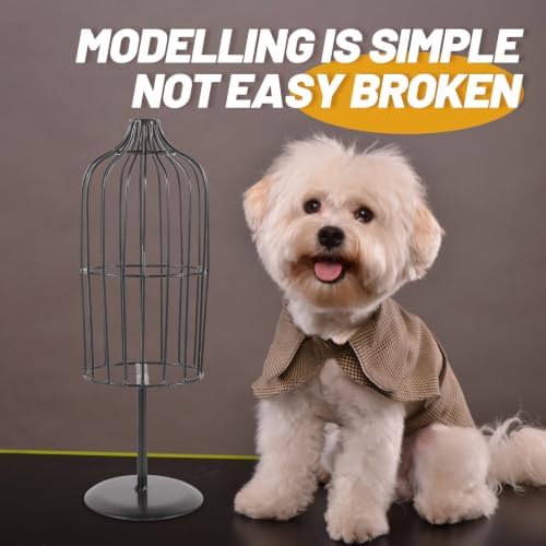Uonlytech Portable Lightweight Iron Pet Clothes Hanger with Unique Design for Indoor and Outdoor Use, for Displaying Cat and Puppy Dresses in Black Color