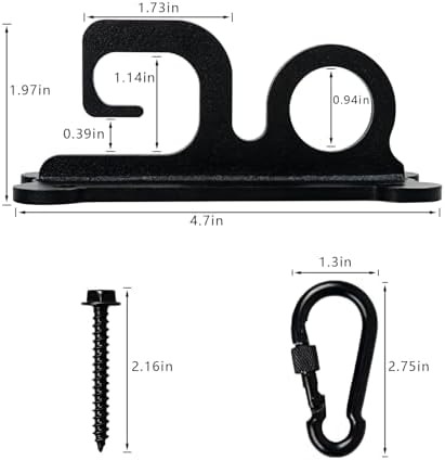 ESPETS Dog Black Tie Out Wall Hook Anchor, Secure Dog Leash Holder